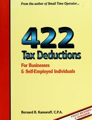 Cover of: 422 Tax Deductions: For Businesses & Self Employed Individuals (422 Tax Deductions for Businesses & Self-Employed Individuals)