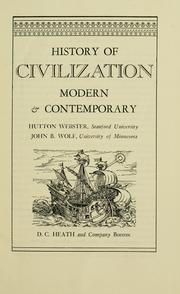 Cover of: History of civilization. by Webster, Hutton