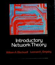 Cover of: Introductory network theory