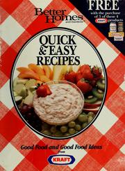 Cover of: Quick & easy recipes by Better Homes and Gardens