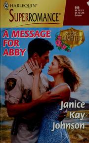 Cover of: A Message for Abby: Patton's Daughters (Harlequin Superromance No. 866)