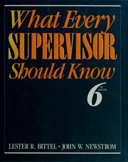 Cover of: What every supervisor should know