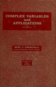 Cover of: Complex variables and applications. by Ruel Vance Churchill