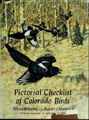 Cover of: Pictorial checklist of Colorado birds: with brief notes on the status of each species in neighboring States of Nebraska, Kansas, New Mexico, Utah, and Wyoming