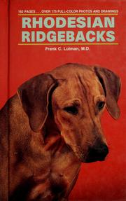 Rhodesian Ridgebacks by Frank C. M.D. Lutman