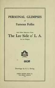 Cover of: Personal glimpses of famous folks by Lee Shippey