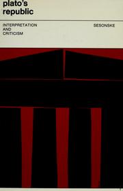 Cover of: Plato's Republic: Interpretation and criticism.