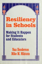 Cover of: Resiliency in schools | Nan Henderson
