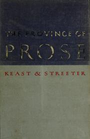 Cover of: The province of prose