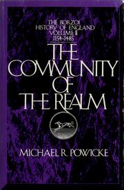 Cover of: The community of the realm, 1154-1485