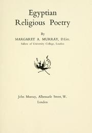 Cover of: Egyptian religious poetry by Margaret Alice Murray