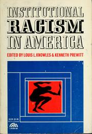 Cover of: Institutional racism in America.