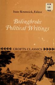 Cover of: Bolingbroke political writings