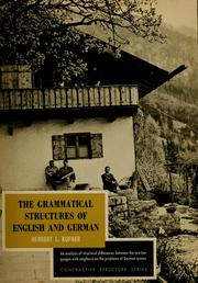 The grammatical structures of English and German by Herbert L. Kufner