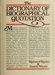 Cover of: The Dictionary of biographical quotation of British and American subjects