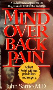 Cover of: Mind Over Back Pain by John Sarno