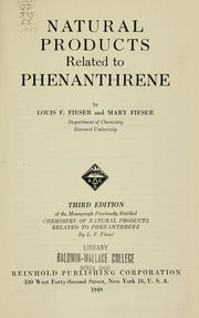 Cover of: Natural products related to phenanthrene