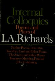 Cover of: Internal colloquies by I. A. Richards