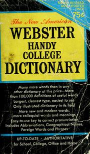 Cover of: The New American Webster handy college dictionary: includes abbreviations, geographical names, foreign words and phrases.