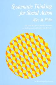 Cover of: Systematic thinking for social action by Alice M. Rivlin