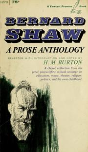 Cover of: A Prose anthology: selected with introd. and notes, by H. M. Burton. Pref. by A.C.Ward