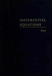 Cover of: Differential equations. by Ford, Lester R.