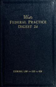 Cover of: West's Federal practice digest 2d.