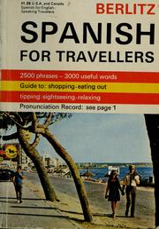 Cover of: Spanish for travellers by Editions Berlitz S.A.
