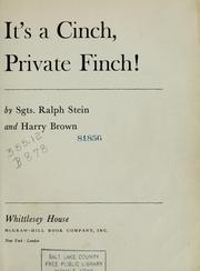 Cover of: It's a cinch, Private Finch!