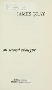 Cover of: On second thought