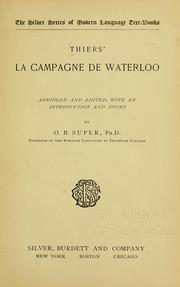Cover of: Thiers' La campagne de Waterloo