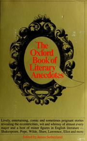 Cover of: The Oxford book of literary anecdotes