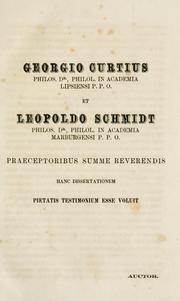 Cover of: De genetivi graeci maxime Homerici usu by Ioannes Augustus Heilmann