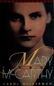Cover of: Mary McCarthy by Carol W. Gelderman