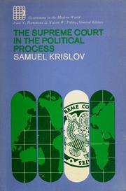 Cover of: The Supreme Court in the political process by Samuel Krislov