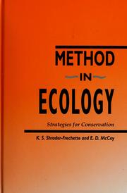 Cover of: Method in ecology: strategies for conservation