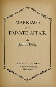 Cover of: Marriage is a private affair