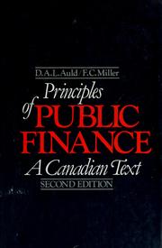 Cover of: Principles of public finance: a Canadian text