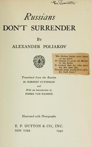 Cover of: Russians don't surrender by Poli͡akov, A.