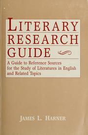 Cover of: Literary research guide: a guide to reference sources for the study of literatures in English and related topics