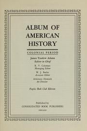 Cover of: Album of American history: Colonial period