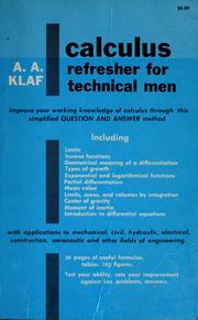 Cover of: Calculus Refresher by A. A. Klaf