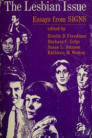 Cover of: The Lesbian issue by edited by Estelle B. Freedman ... [et al.].