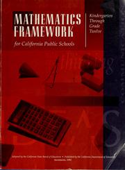 Cover of: Mathematics framework for California public schools | 