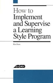 Cover of: How to implement and supervise a learning style program