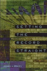 Cover of: Setting the record straight by Gerald W. Bracey