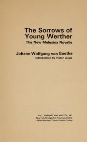 Cover of: The sorrows of young Werther. by Johann Wolfgang von Goethe