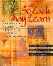 Cover of: So Each May Learn by Harvey F. Silver, Richard W. Strong, Matthew J. Perini