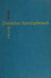 Cover of: Deutscher Sprachgebrauch: praktische Stilübungen.