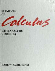 Cover of: Elements of calculus with analytic geometry